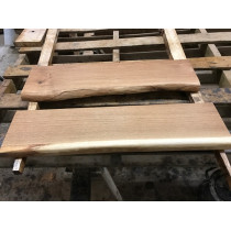 2 x Miniregal Eiche, Handtuchablage, Regal, geschliffen, geölt - einseitige Baumkante -  Länge wählbar